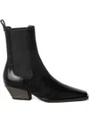 Brunello Cucinelli Leather Ankle Boots Cuban Heel In Black