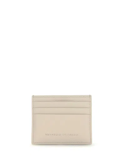 Brunello Cucinelli Women Leather Card Holder In Neutral