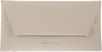 Brunello Cucinelli Women's Leather Cross-body Bag In Stone