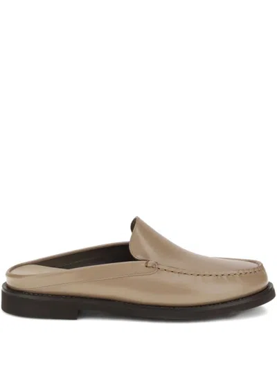 BRUNELLO CUCINELLI BRUNELLO CUCINELLI WOMEN LEATHER FLAT MULES
