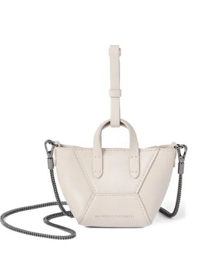 Brunello Cucinelli Women Leather Mini Bag In Neutral