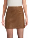 Brunello Cucinelli Women's Leather Miniskirt In Brown