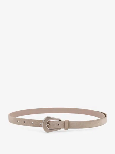 Brunello Cucinelli Women Leather Pull-up Belt In Brown