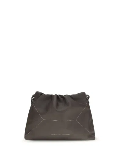 Brunello Cucinelli Women Leather Shoulder Bag In Brown