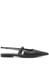 Brunello Cucinelli Slingback Ballet Flats With Precious Strap In Black