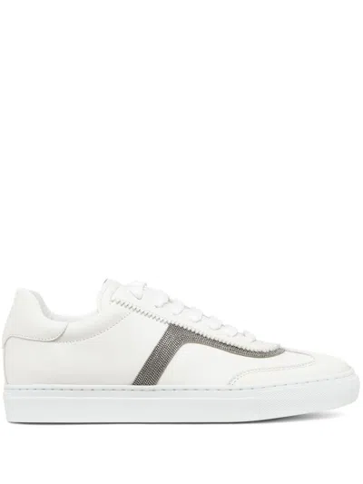 Brunello Cucinelli Women Leather Sneakers In White