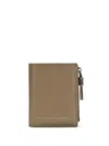 Brunello Cucinelli Beige Calf Leather Bos Taurus Wallet In Brown