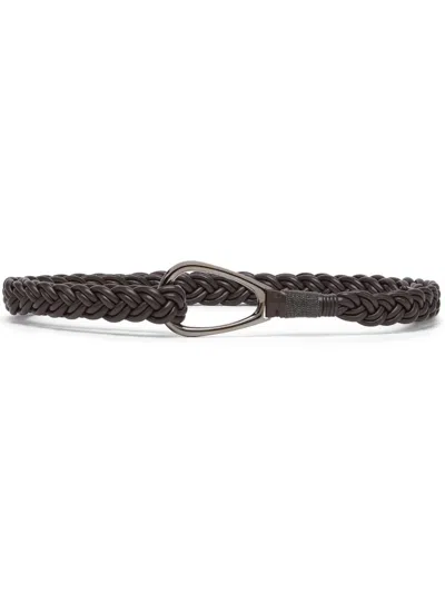 Brunello Cucinelli Women Leather Weaved Belt In Multi