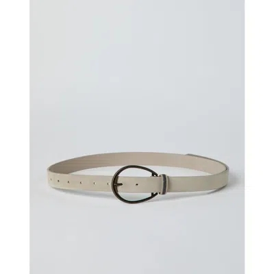 Brunello Cucinelli Women's Light Beige Leather Belt In ["beige"]