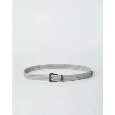 Brunello Cucinelli Women's Light Gray Woven Belt In ["grey"]