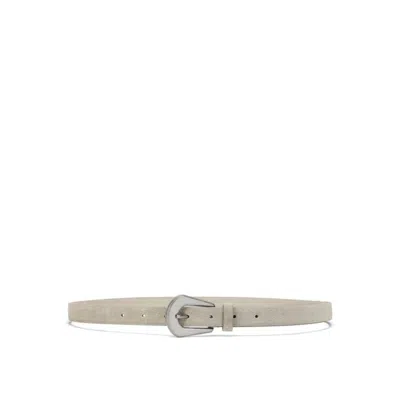 Brunello Cucinelli Women's Light Grey Suede Belt In ["grey"]