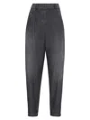 Brunello Cucinelli High-waisted Tapered Jeans In Medium Denim
