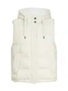 Brunello Cucinelli Quilted Sleeveless Hooded Vest Drawstring In White