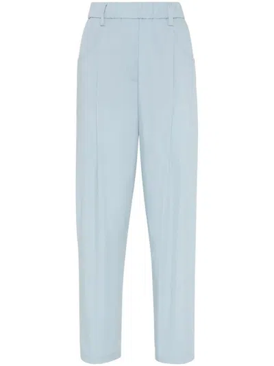 Brunello Cucinelli Women Lightweight Poplin Five-pocket Track Pants With Monili In Multicolor