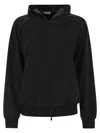 Brunello Cucinelli Lightweight Stretch Cotton Fleece Topwear With Zip, Hood And Shiny Trims