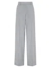 BRUNELLO CUCINELLI WOMEN'S LINEN AND WOOL CANVAS STRAIGHT TROUSERS