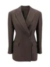 Brunello Cucinelli Linen Blazer Jacket In Multicolor