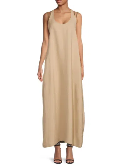 Brunello Cucinelli Women's Linen Blend Maxi Dress In Gold
