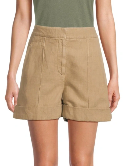 Brunello Cucinelli Women's Linen Blend Shorts In Light Brown