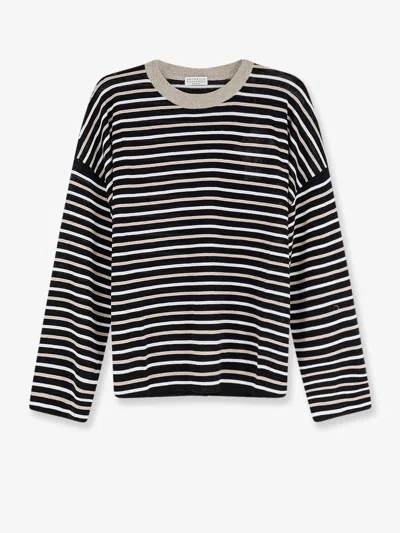 Brunello Cucinelli Women Linen Blend Sweater In Black