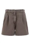 Brunello Cucinelli Linen Cotton Shorts Bermuda And Short Brown In Brown