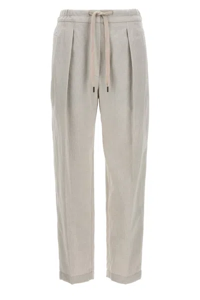 BRUNELLO CUCINELLI BRUNELLO CUCINELLI WOMEN LINEN COTTON TROUSERS