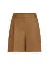 Brunello Cucinelli Pleated Linen-twill Shorts In Brown