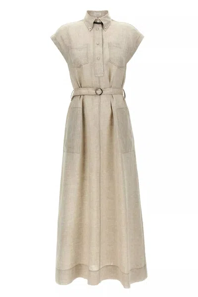 BRUNELLO CUCINELLI BRUNELLO CUCINELLI WOMEN LINEN DRESS