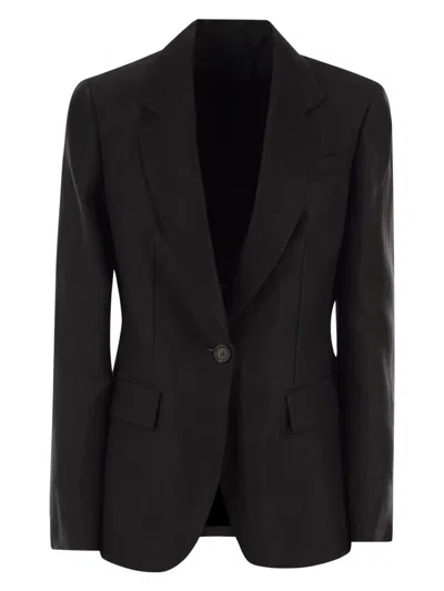 Brunello Cucinelli Women's Linen Fluid Jacket With Shiny Details