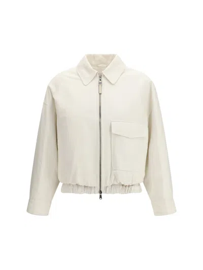 Brunello Cucinelli Women Linen Jacket In White