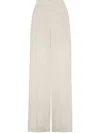 Brunello Cucinelli Women Linen Loose Track Pants In Multicolor