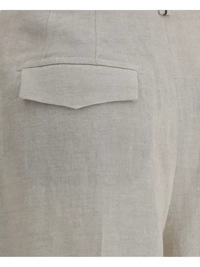 Brunello Cucinelli Women Linen Pants In Cream