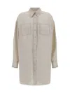Brunello Cucinelli Women Linen Shirt In Multicolor