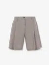 Brunello Cucinelli Women Tailored Linen Bermuda Shorts With Double Pleats In Brown