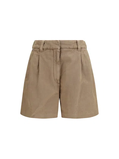 BRUNELLO CUCINELLI BRUNELLO CUCINELLI WOMEN LINEN SHORTS