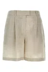 Brunello Cucinelli Linen Shorts Bermuda And Short In Cream