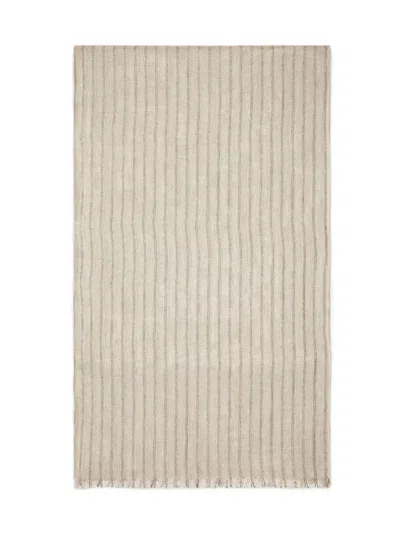Brunello Cucinelli Women's Linen Sparkling Stripe Scarf In Gray