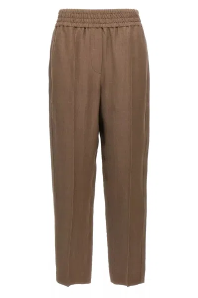 BRUNELLO CUCINELLI BRUNELLO CUCINELLI WOMEN LINEN TROUSERS