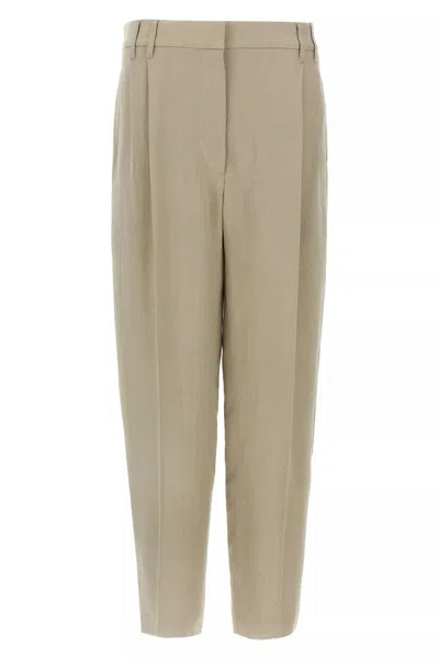BRUNELLO CUCINELLI BRUNELLO CUCINELLI WOMEN LINEN TROUSERS