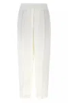 Brunello Cucinelli Women Slouchy Trousers In Viscose And Linen Fluid Twill With Moniline In White