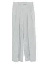 Brunello Cucinelli Linen Wide-leg Trousers In Light Grey