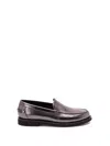 Brunello Cucinelli Metallic Finish Round Toe Loafers With Rubber Sole In Multi