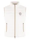 Brunello Cucinelli Quilted High Collar Sleeveless Jacket In White