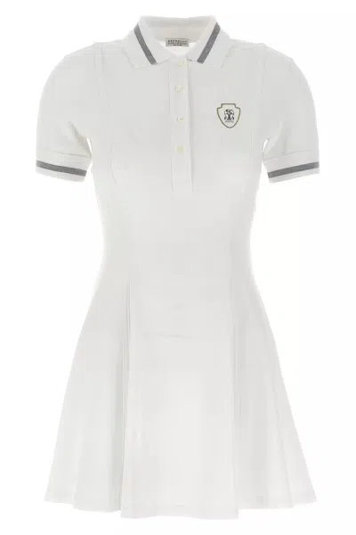 BRUNELLO CUCINELLI BRUNELLO CUCINELLI WOMEN LOGO EMBROIDERY DRESS