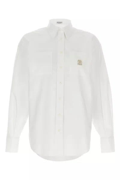 BRUNELLO CUCINELLI BRUNELLO CUCINELLI WOMEN LOGO EMBROIDERY SHIRT