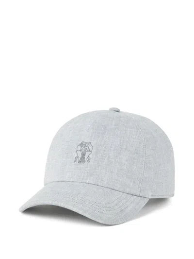 Brunello Cucinelli Women Logo Linen Baseball Cap