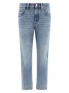 Brunello Cucinelli Logo Patch Straight Leg Jeans For Women In Blue