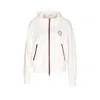 Brunello Cucinelli White Sweatshirt With Fixed Hood And Logo Patch On The Front In White