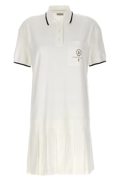 Brunello Cucinelli Women Logo Polo Dress In White