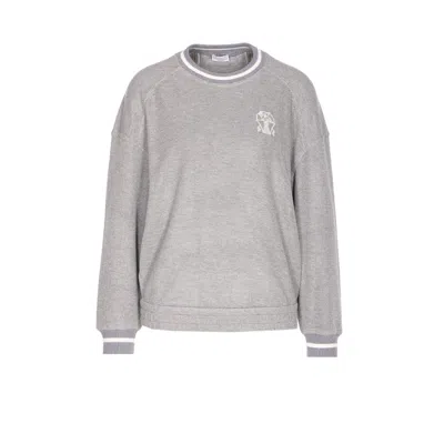 Brunello Cucinelli Women Logo Sweatshirt In Gray
